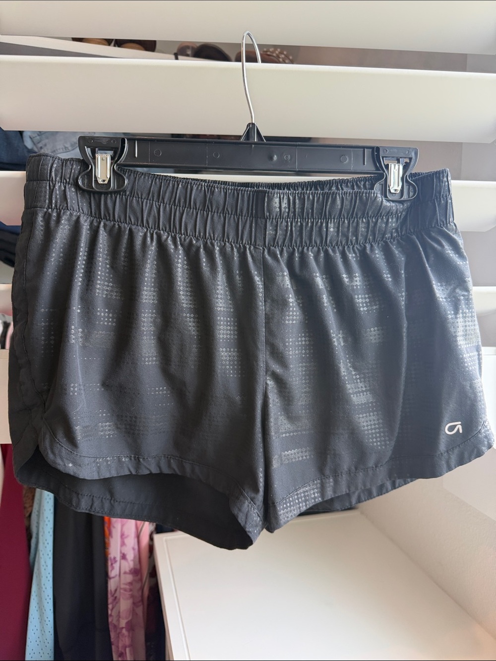 GAP Black Athletic Running Shorts with Subtle Dot Pattern